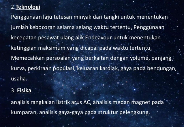 Penerapan Integral Dalam Bidang Ilmu