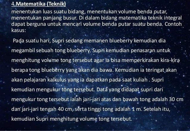 Penerapan Integral Dalam Bidang Ilmu