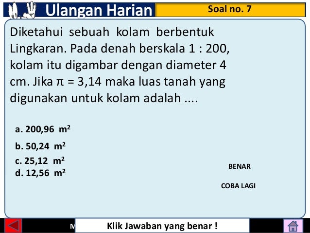 matematika lingkaran jawaban 8 dan kelas soal SMP 9 kesebangunan Penerapan Kelas