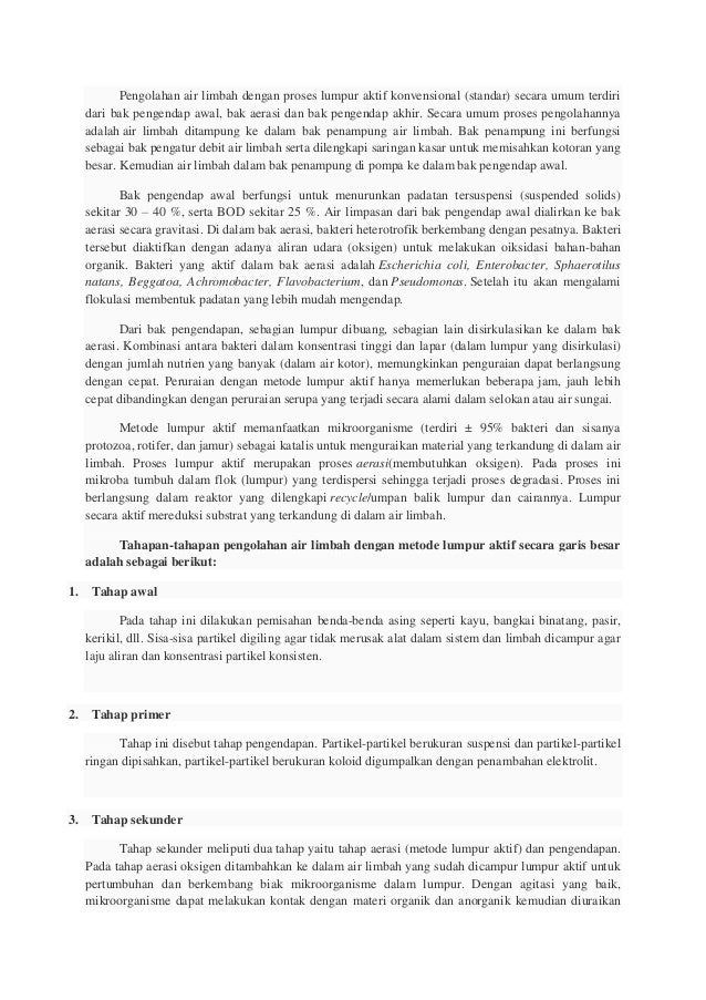 Penerapan konsep reaksi redoks dalam pengolahan limbah