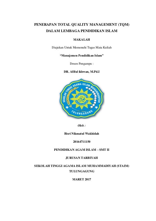 Makalah Total Quality Management Quality Management Quality Business