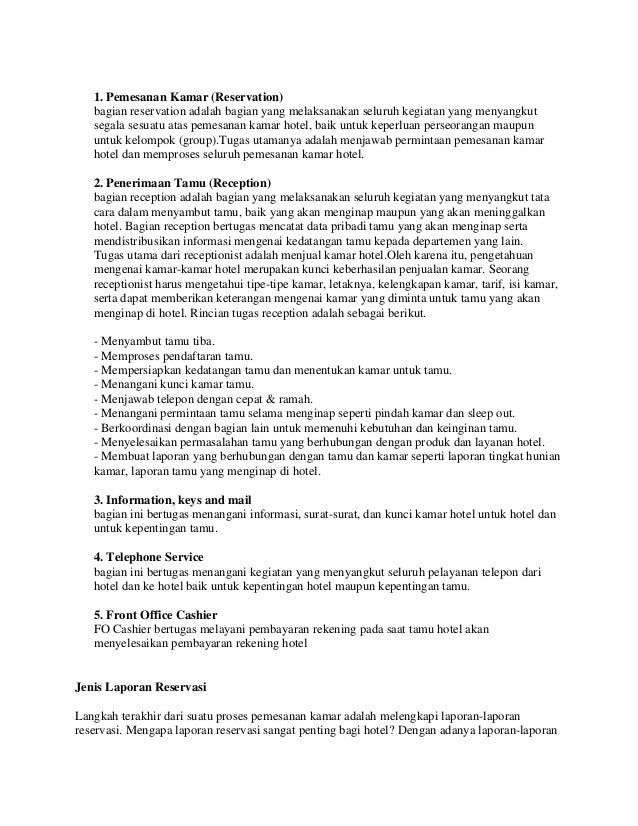 Contoh Surat Reservasi Hotel Dalam Bahasa Inggris