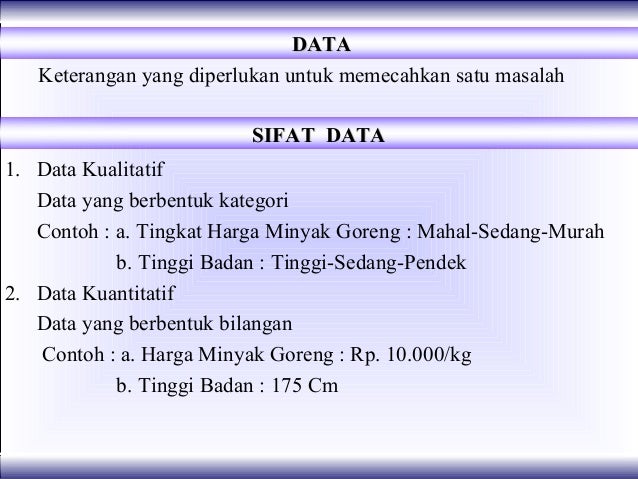 Penertian statistik dan data Penertian statistik dan data