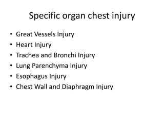 Penetrating chest trauma | PPTX