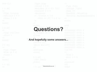 Didier@DidierStevens.com
Questions?
And hopefully some answers...
 