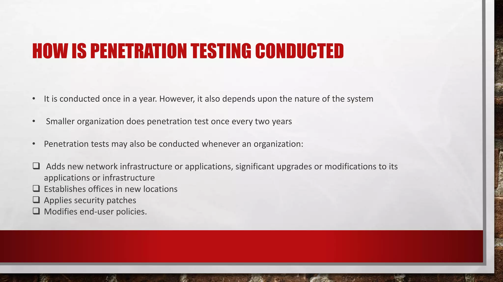 A Brief Insight Into Penetration Testing Pptx