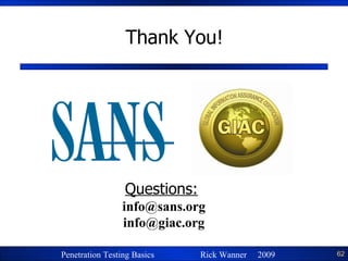 Thank You!   Questions:   [email_address] [email_address] 