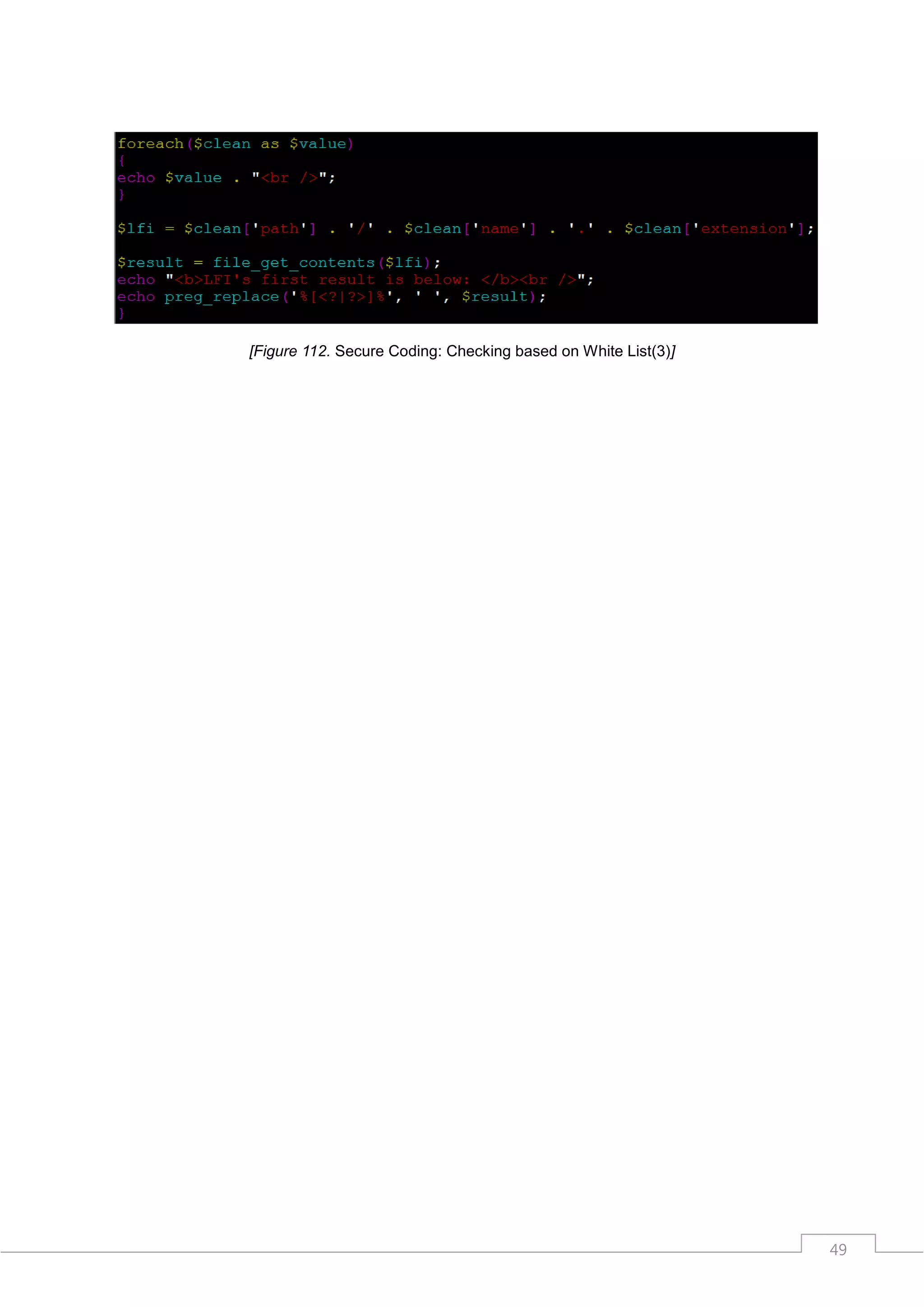 [Figure 112. Secure Coding: Checking based on White List(3)]




                                                               49
 