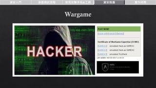 資安入門 滲透測試流程 常見攻擊手段&工具 資安推廣 實作時間
 