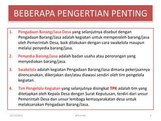 Pengadaan barang dan jasa di tingkat desa | PPTX