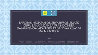 Yudha Fadillah
032109055
PROGRAM STUDI PENDIDIKAN BAHASA DAN SASTRA INDONESIA
FAKULTAS KEGURUAN DAN ILMU PENDIDIKAN
UNIVERSITAS PAKUAN
2012

 