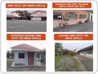 KOPERASI ASRAMA SMK
DATO’ SRI AMAR DIRAJA
ASRAMA SMK DATO’ SRI
AMAR DIRAJA
SMK DATO’ SRI AMAR DIRAJA
KOPERASI SMK DATO’ SRI AMAR
DIRAJA, MUAR SDN. BHD.
 