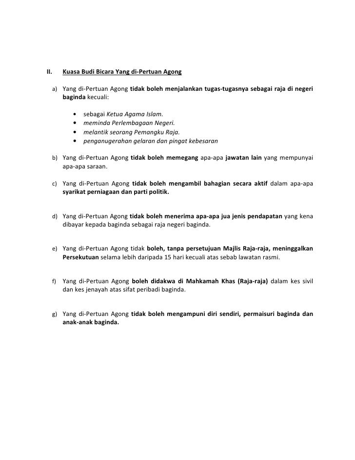 Kuasa Budi Bicara Ydpa - Kuasa Budi Bicara Yang Dipertuan Agong