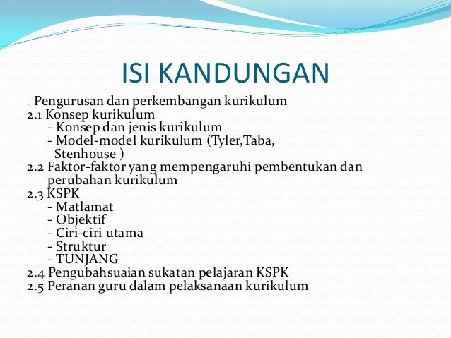 Pengajian kurikulum model kurikulum