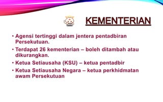 jawatan tertinggi dalam perkhidmatan awam bagi pentadbiran kerajaan negeri
