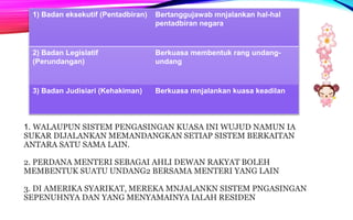 Badan utama sistem pemerintahan malaysia