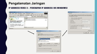 IP ADDRESS VERSI 4 – PENERAPAN IP ADDRESS (OS WINDOWS)
Pengalamatan Jaringan
 