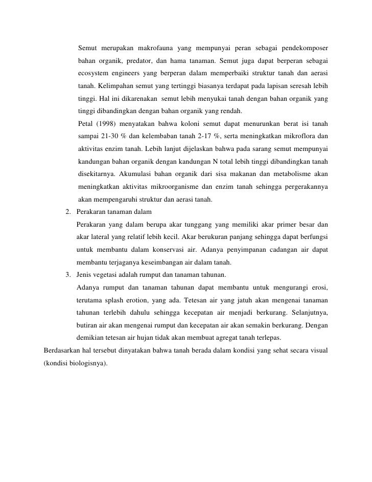 Pengamatan Kualitas Tanah Dari Aspek Biologis