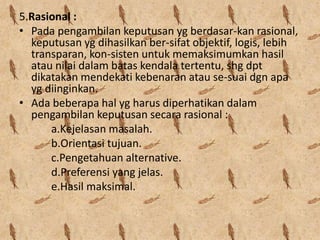 Pengambilan keputusan dalam organisasi | PPTX