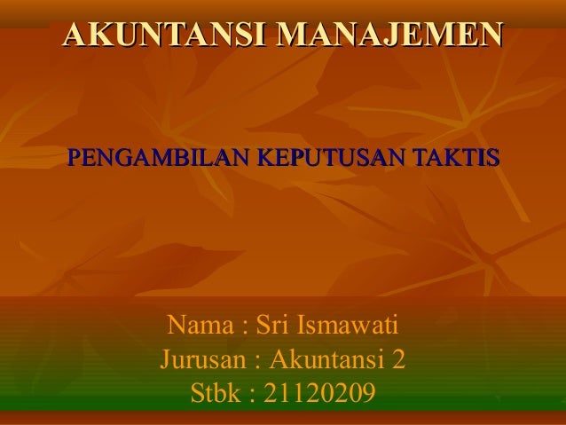 Pengambilan Keputusan Taktis
