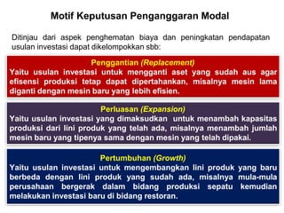 PPT PENGANGGARAN MODAL MK MANAJEMEN KEUANGAN | PPTX