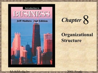 Introduction to




                           Chapter     8
                           Organizational
                           Structure




MultiMedia by                2001 South-
 