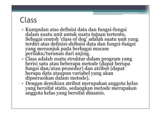 Pengantar Pemrograman Berorientasi Objek | PPT