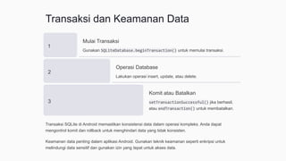 Pengantar SQLite di Android Studio menggunakan bahasa Java | PPTX