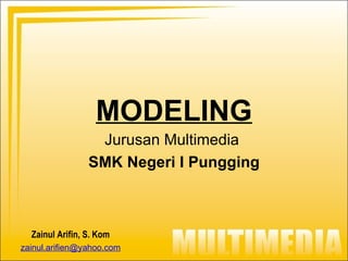 MODELING Jurusan Multimedia  SMK Negeri I Pungging Zainul Arifin, S. Kom [email_address] 