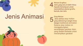 Jenis Animasi stop motion
traditional animation
Karena stop motion ini
menggabungkan
serangkaian gambar diam
yang sedikit berbeda untuk
menampilkan gerakan
4
5
 