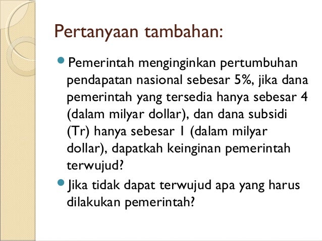 Contoh Soal Teori Determinasi Pendapatan Nasional Dan Jawabannya