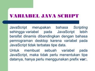 Pengantar java script | PPT