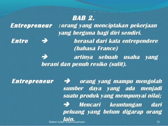 Pengantar kewirausahaan