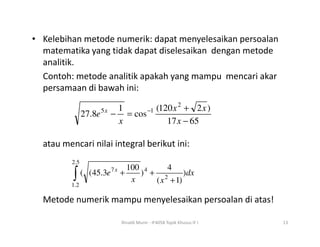 Pengantar metode numerik | PDF