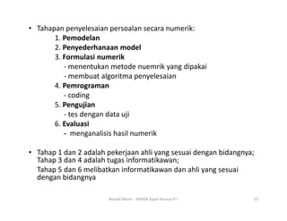 Pengantar metode numerik | PDF