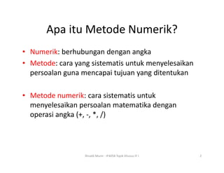 Pengantar metode numerik | PDF