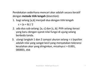 Pengantar metode numerik | PDF