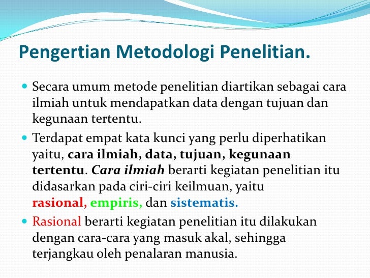 Pengantar metodologi penelitian