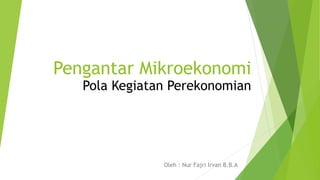 Pengantar Mikroekonomi
Oleh : Nur Fajri Irvan B.B.A
Pola Kegiatan Perekonomian
 