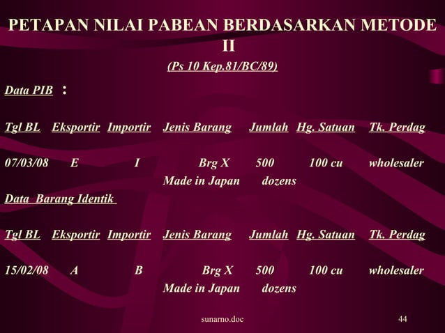 Paebean Pengantar nilai pabean | PPT