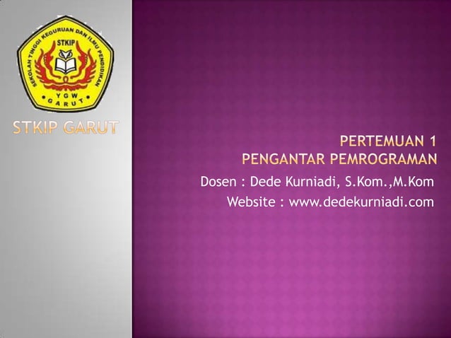 Pengantar Pemrograman Chapter 1 | PPSX