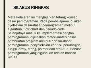 Pengantar Pemrograman Dasar Untuk Sekolah Menengah | PPT