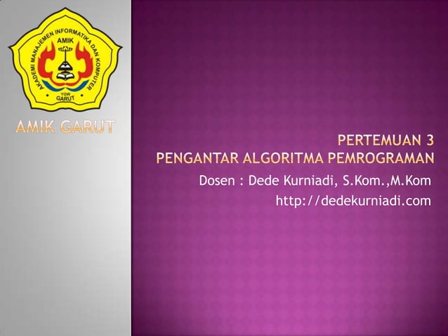 Pengantar Pemrograman Chapter 3 | PPT