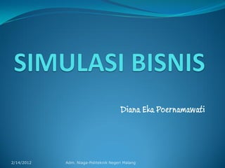 Diana Eka Poernamawati
2/14/2012 Adm. Niaga-Politeknik Negeri Malang
 