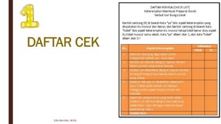 Elfa Ma'rifah, M.Pd.
DAFTAR CEK
 