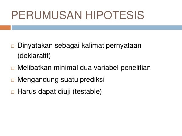 Contoh Formulasi Hipotesis - Contoh KR