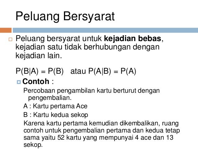 Contoh Soal Peluang Kejadian Bersyarat Dan Jawabannya