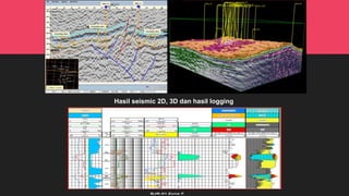 Hasil seismic 2D, 3D dan hasil logging
 