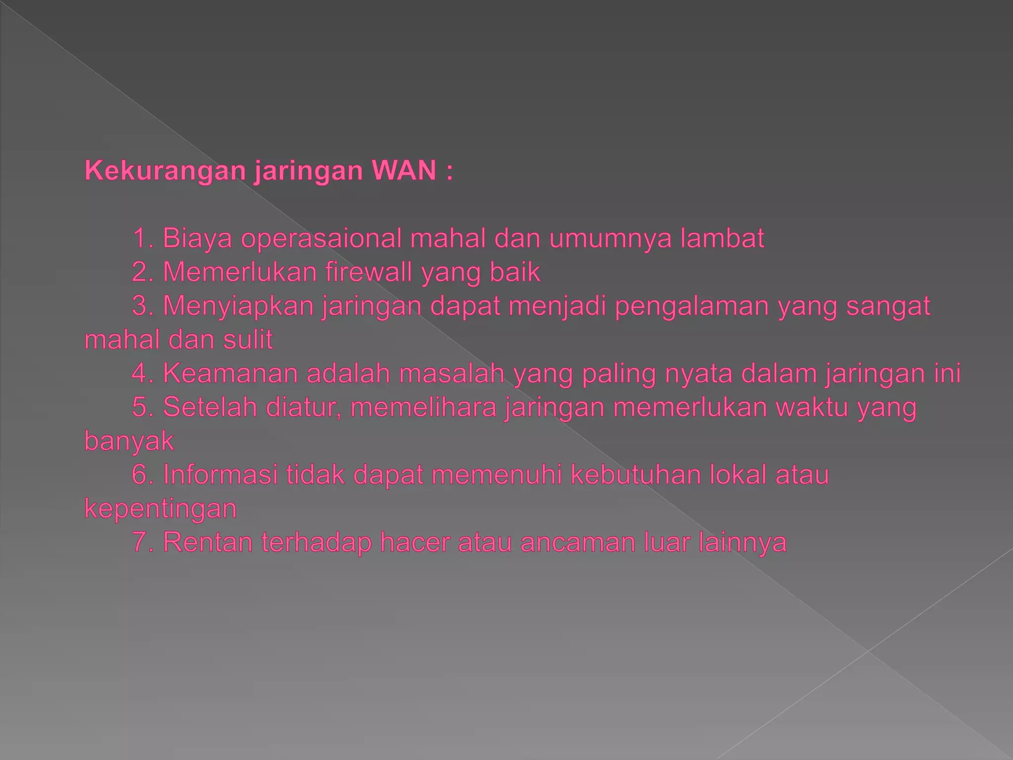Pengantar WAN MK Pengantar jaringan Komputer