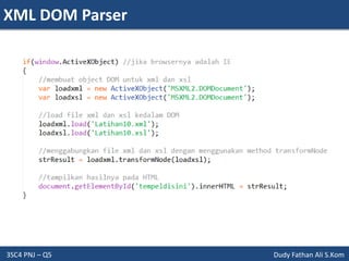 XML DOM Parser
3SC4 PNJ – Q5 Dudy Fathan Ali S.Kom
 